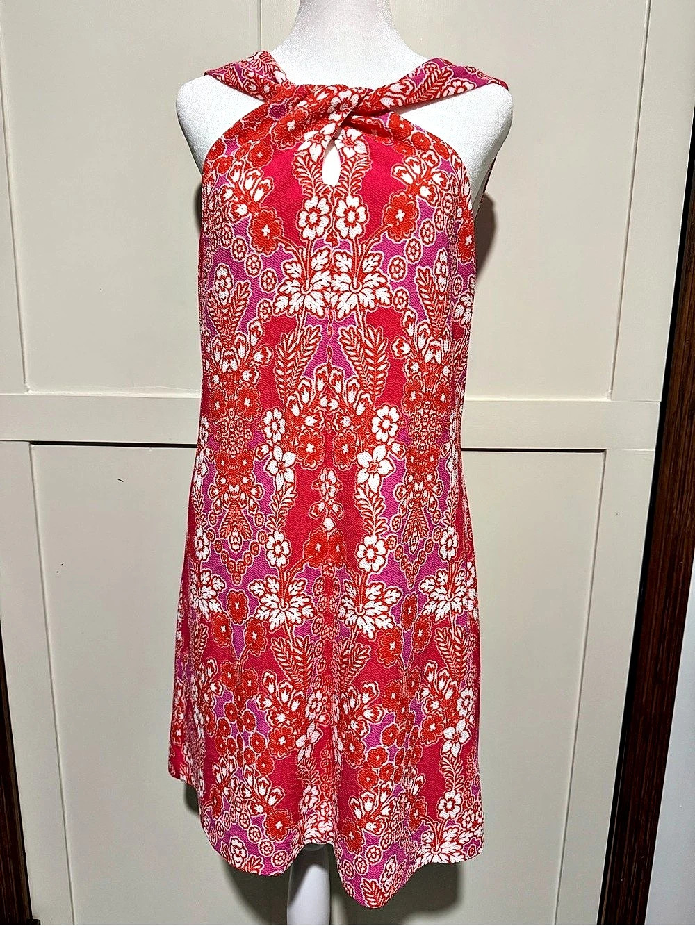 kensie Floral Mini Dress in Red & Pink Size 8